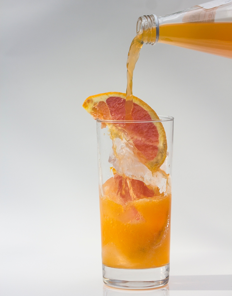 Orange soda with ice